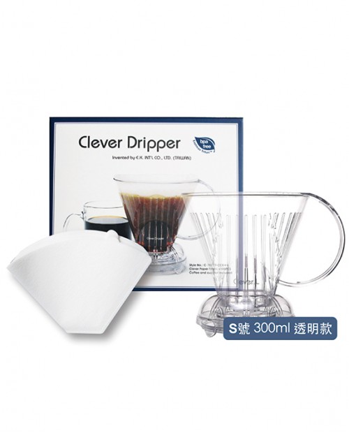 Mr.Clever Dripper 聰明濾杯 S號 300ml 全配組(含濾杯蓋 置杯墊 100入濾紙) 