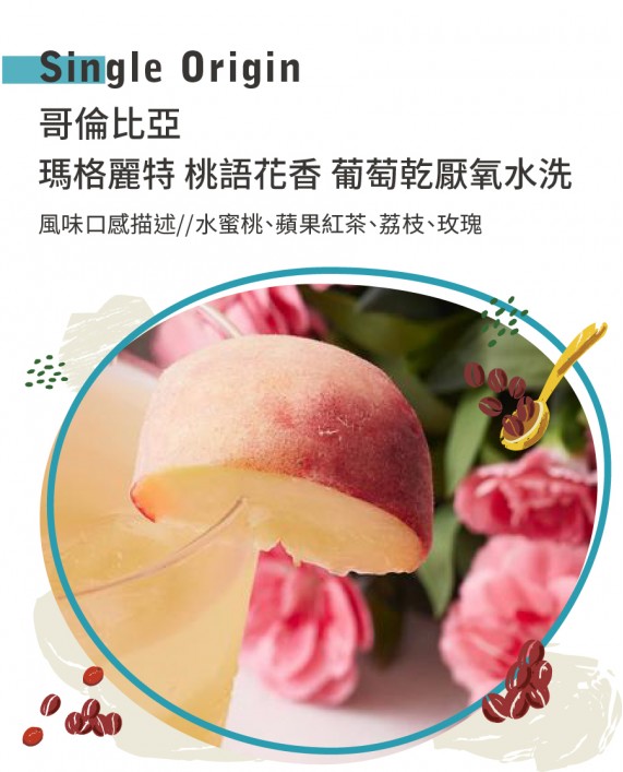 哥倫比亞 瑪格麗特 桃語花香 葡萄乾厭氧水洗